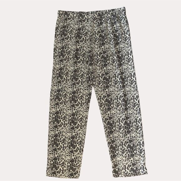 Isaac Mizrahi Pajama Lounge Pants Animal Print Ribbed Knit M - Picture 3 of 5